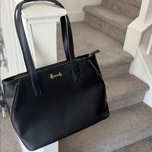 Harrods Elegant Black Tote Bag